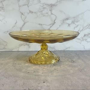 Amber Glass Cake Stand